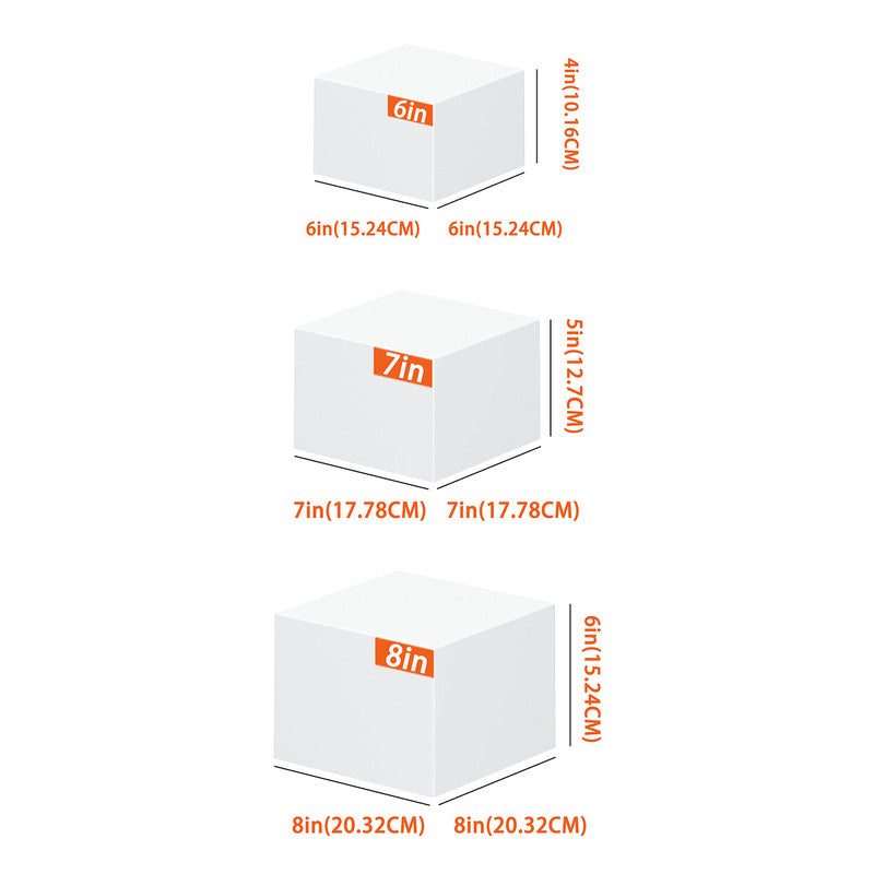 6Pcs Acrylic Buffet Riser Set – Stackable Food Display Stands, Dessert Cake Party Decorating Box, 6 Sizes