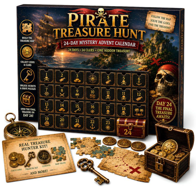 24-Day Mystery Adventure Advent Calendar – Christmas Puzzle Escape Room Game with 6 Themes, Daily Surprise Discovery