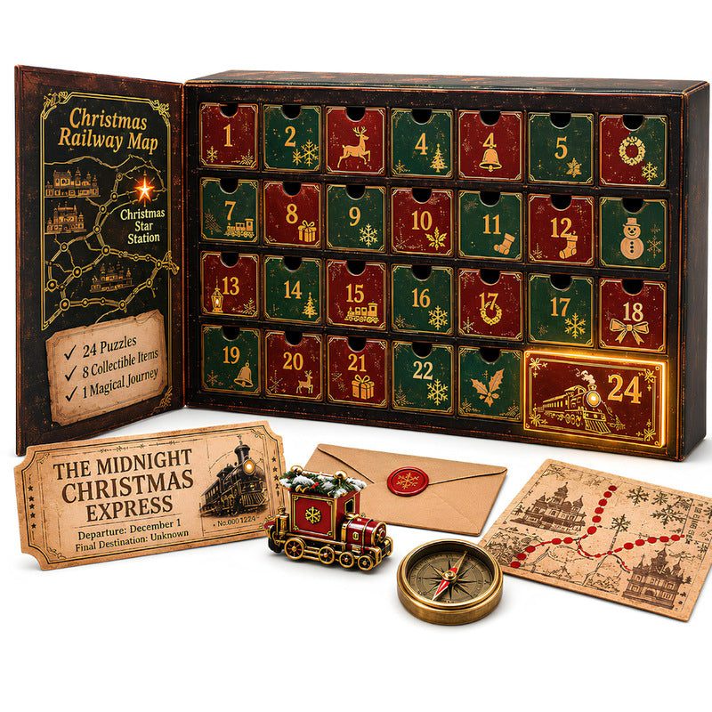 24-Day Mystery Adventure Advent Calendar – Christmas Puzzle Escape Room Game with 6 Themes, Daily Surprise Discovery