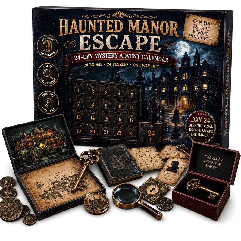 24-Day Mystery Adventure Advent Calendar – Christmas Puzzle Escape Room Game with 6 Themes, Daily Surprise Discovery