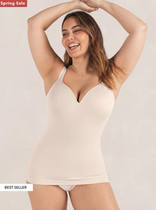 Waist and abdomen with chest cushion seamless knit adjustable shoulder strap vest