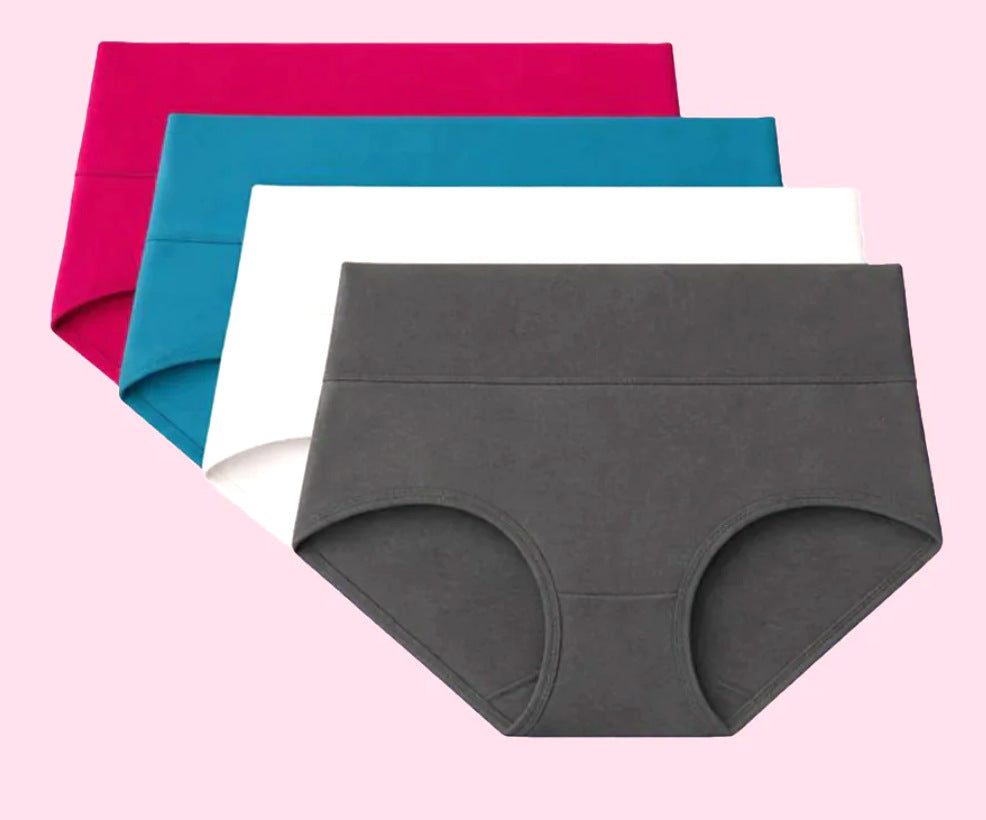 Cotton Underwear Women's Cotton Underwear High Waist Underwear Multi piece Set