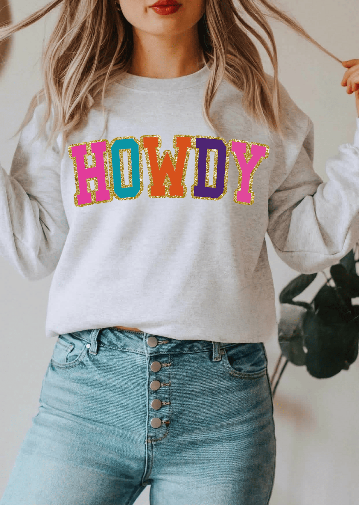 Howdy w/ Glitter Print.
