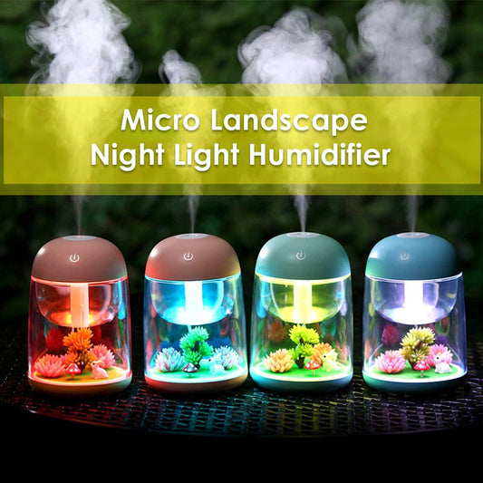 Micro Landscape Humidifier Home Colorful Lamp USB Humidifier Bedroom Humidifier Timing Air Atomizer