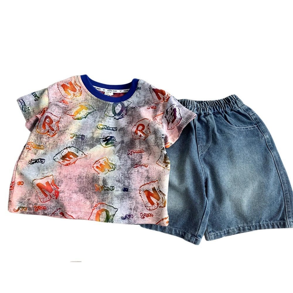 Women's Summer Short Sleeve Two-Piece Set.