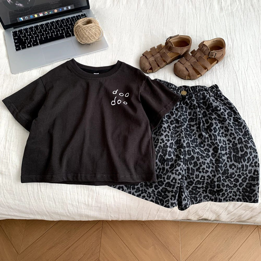 Children's Summer Short Sleeve & Shorts Two-Piece Set.