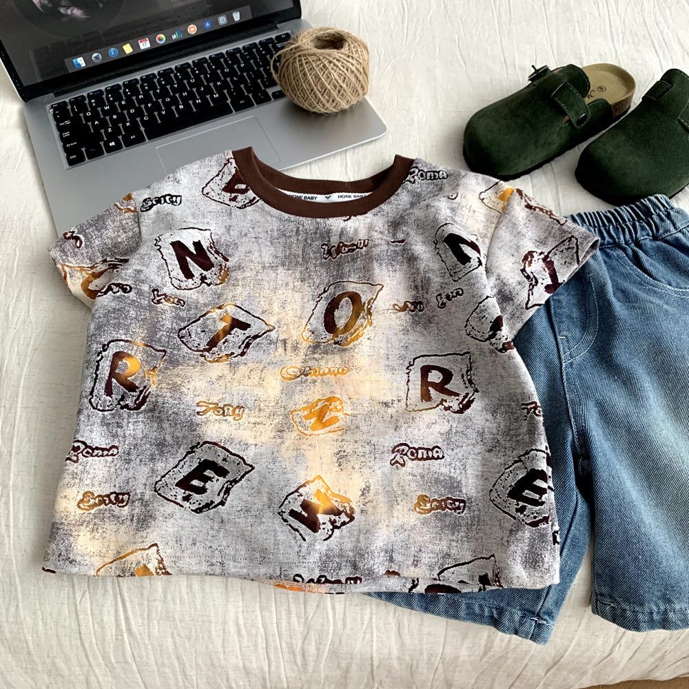 Women's Summer Short Sleeve Two-Piece Set.