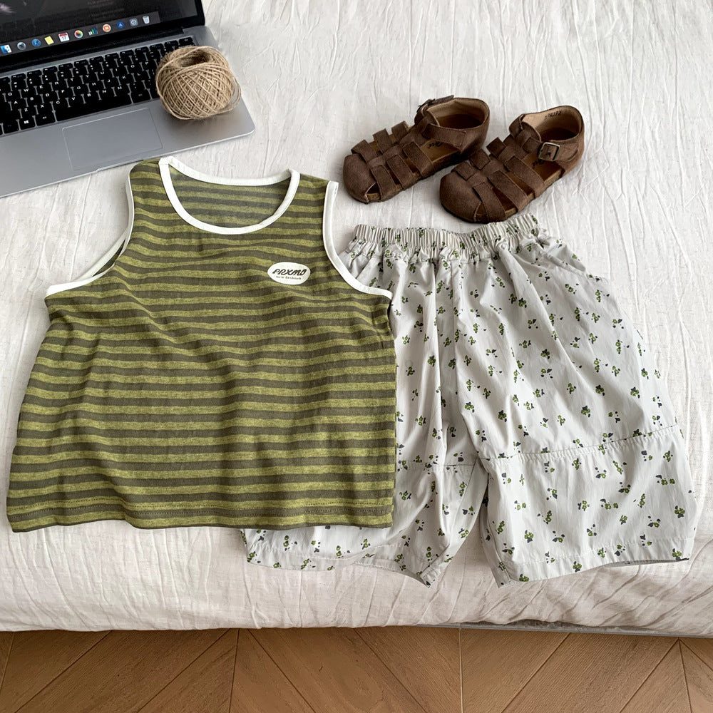 Children's Cool Summer Two-Piece Outfit Set.