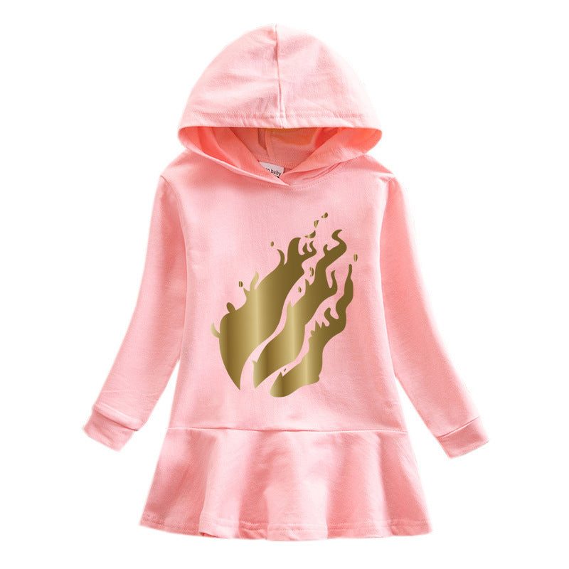 Children's Hooded Sweatshirt Dress.
