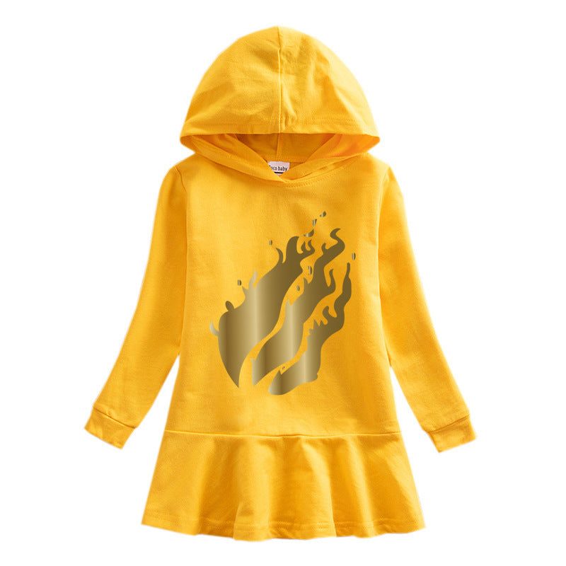 Children's Hooded Sweatshirt Dress.
