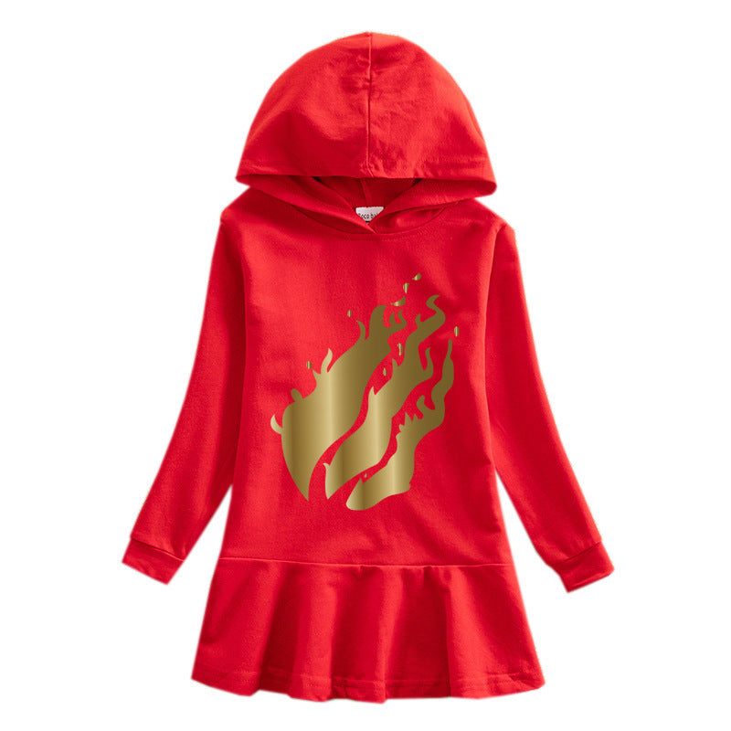 Children's Hooded Sweatshirt Dress.