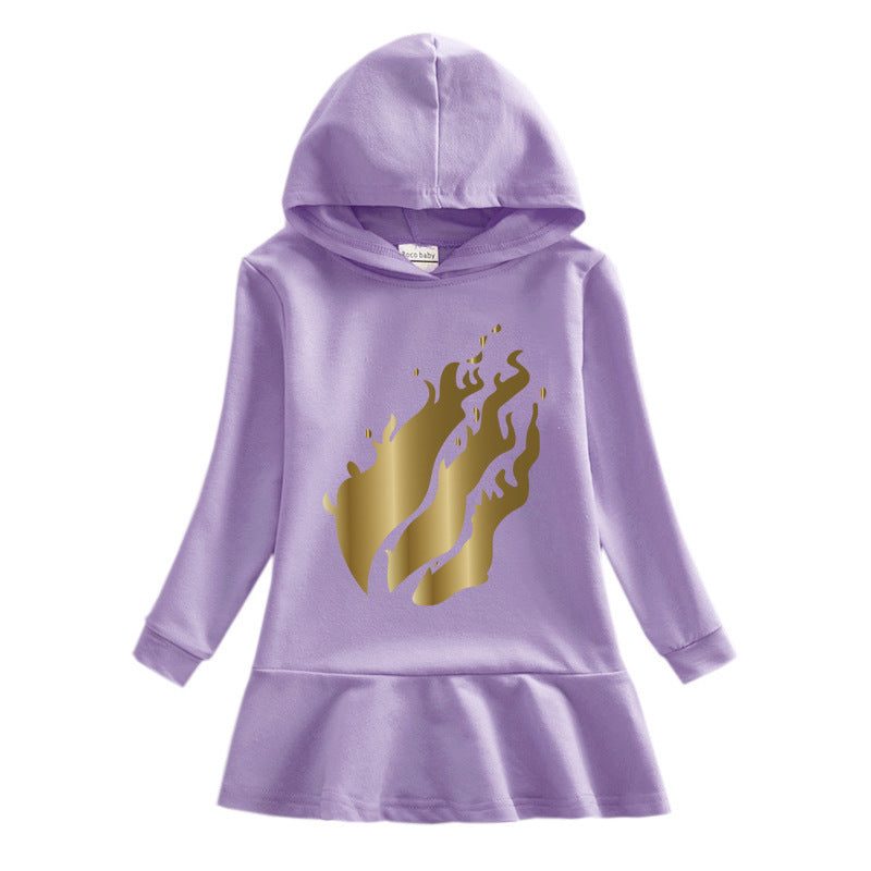 Children's Hooded Sweatshirt Dress.