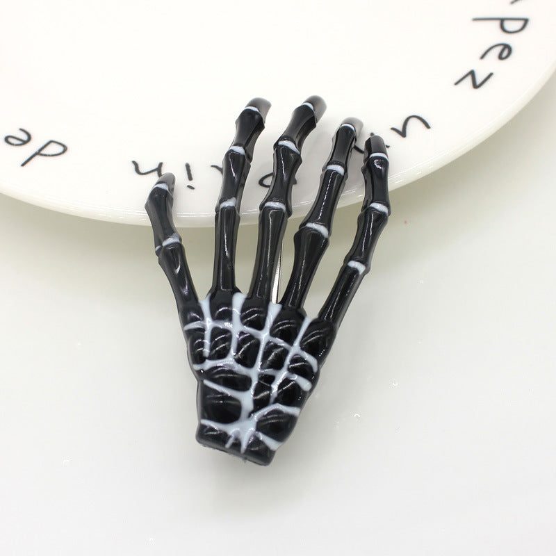 Glow-in-the-Dark Halloween Hand Bone Hair Clip.