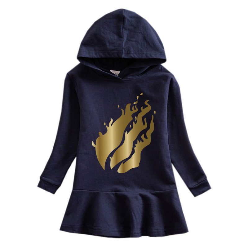 Children's Hooded Sweatshirt Dress.