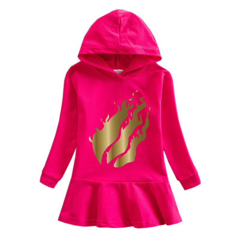 Children's Hooded Sweatshirt Dress.