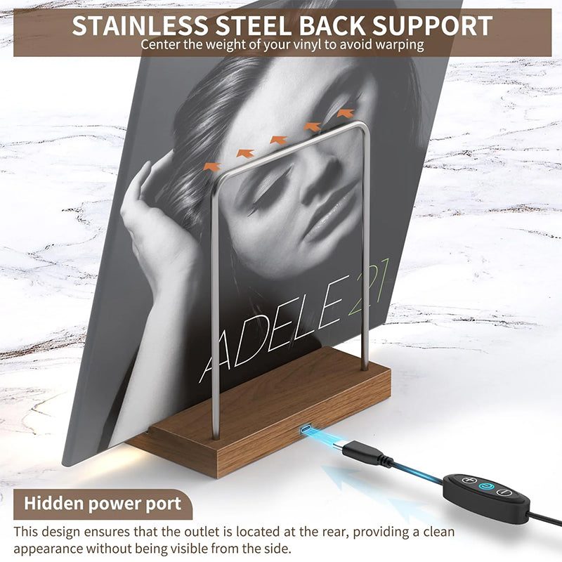 Wooden Vinyl Record Stand & Desktop CD Display Rack.