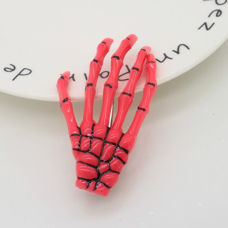 Glow-in-the-Dark Halloween Hand Bone Hair Clip.