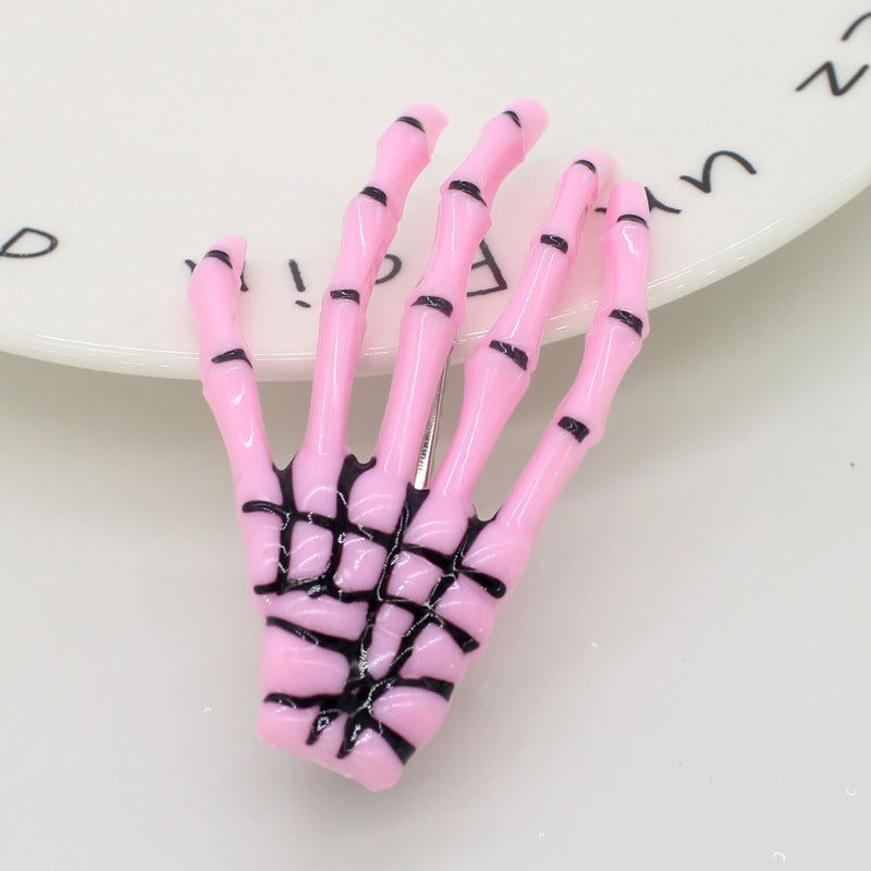 Glow-in-the-Dark Halloween Hand Bone Hair Clip.