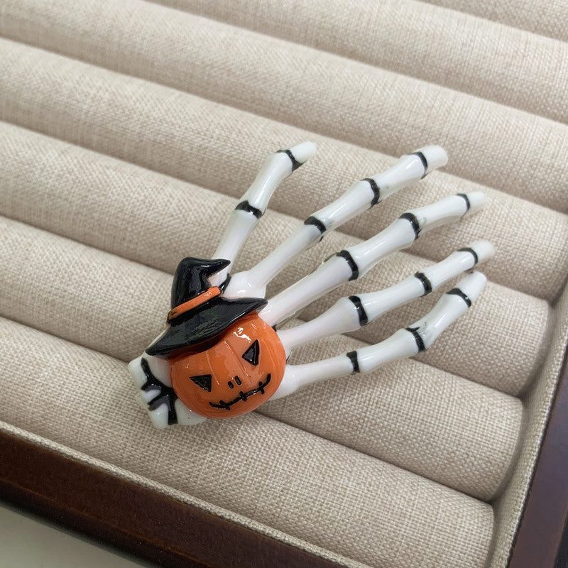 Glow-in-the-Dark Halloween Hand Bone Hair Clip.