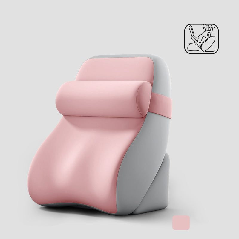 Ergonomic Back Support & Neck Roll Cushion Set – PU Leather.