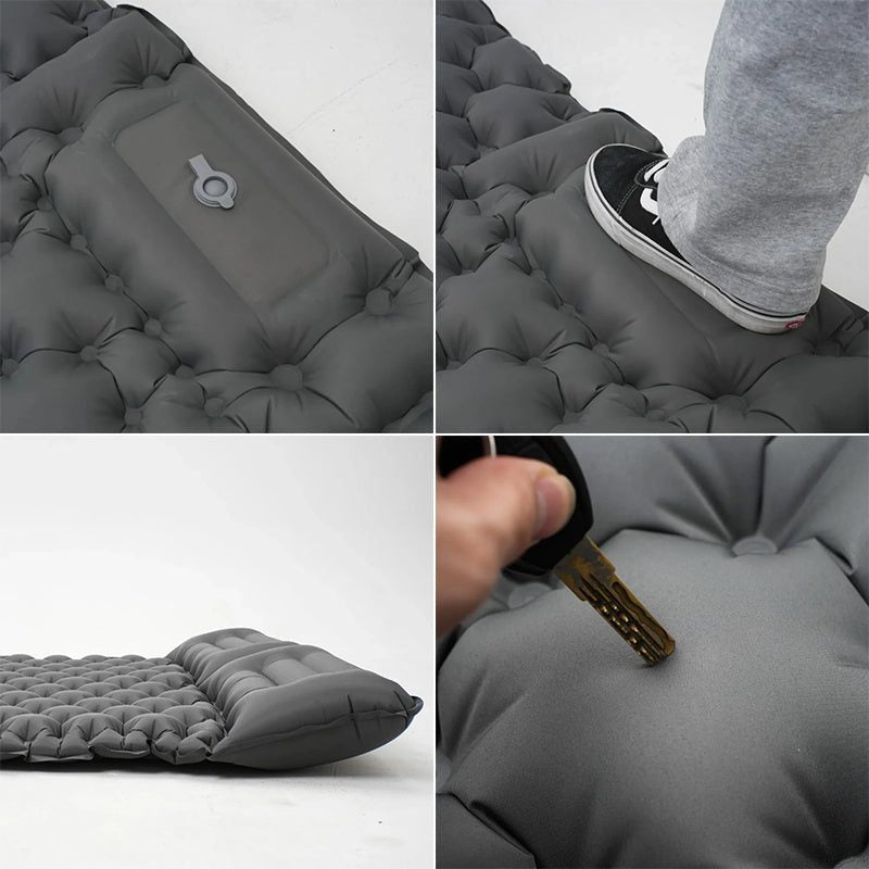 Ultralight Inflatable Camping Sleeping Pad with Pillow.