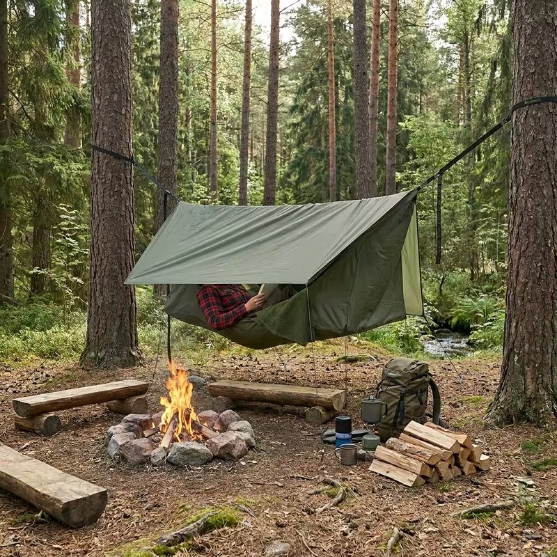 Zippered Bug Net Hammock – 200x80cm Adult Hanging Chair for Camping, Travel & Insect Protection