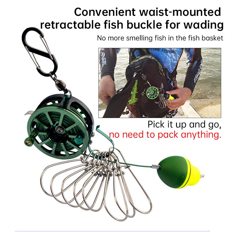 Stainless Steel Fishing Clip with Floats, 8 Clips Live Bait Hook Holder for Reel, Portable Fishing Tackle Tool