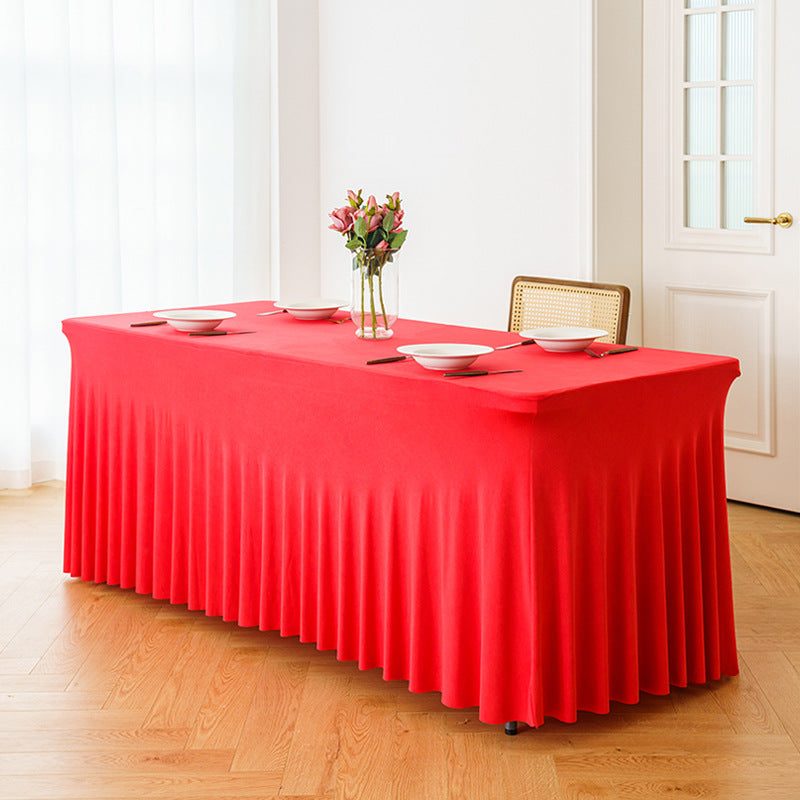 Stretch Spandex Table Cloth Rectangular, Fitted Table Cover for Weddings Parties Banquets Hotel Event Decoration
