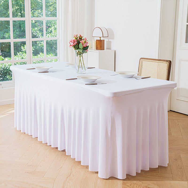 Stretch Spandex Table Cloth Rectangular, Fitted Table Cover for Weddings Parties Banquets Hotel Event Decoration