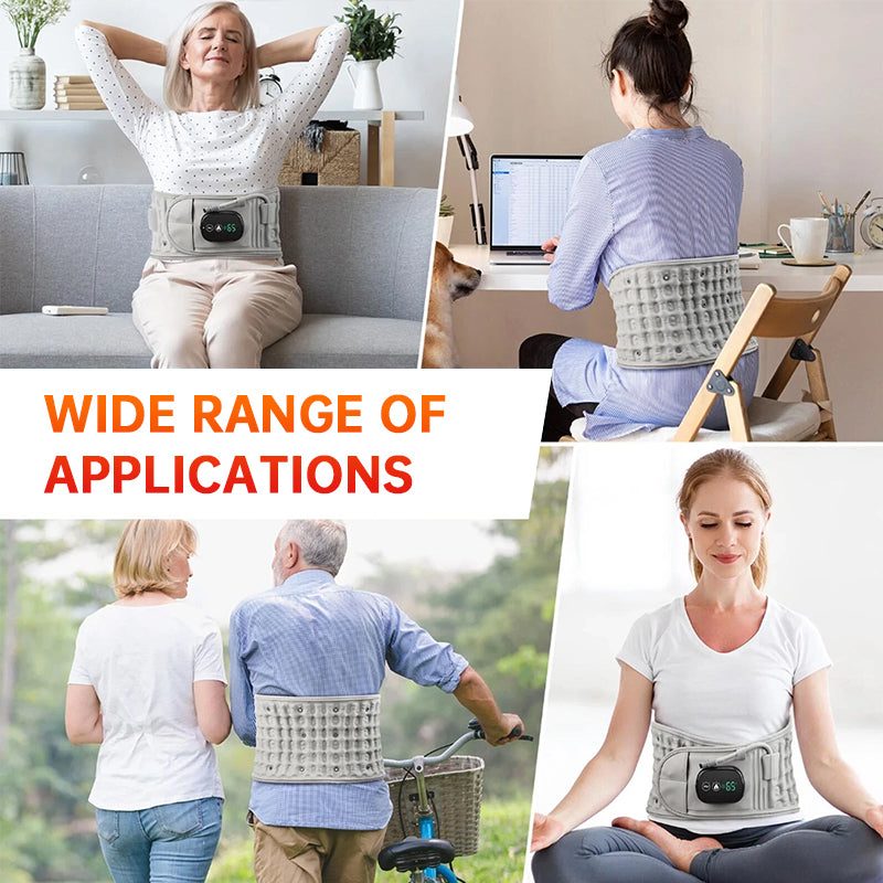 Electric Heating & Massage Waist Belt, Inflatable Airbag Lumbar Support for Back Pain and Posture Correction
