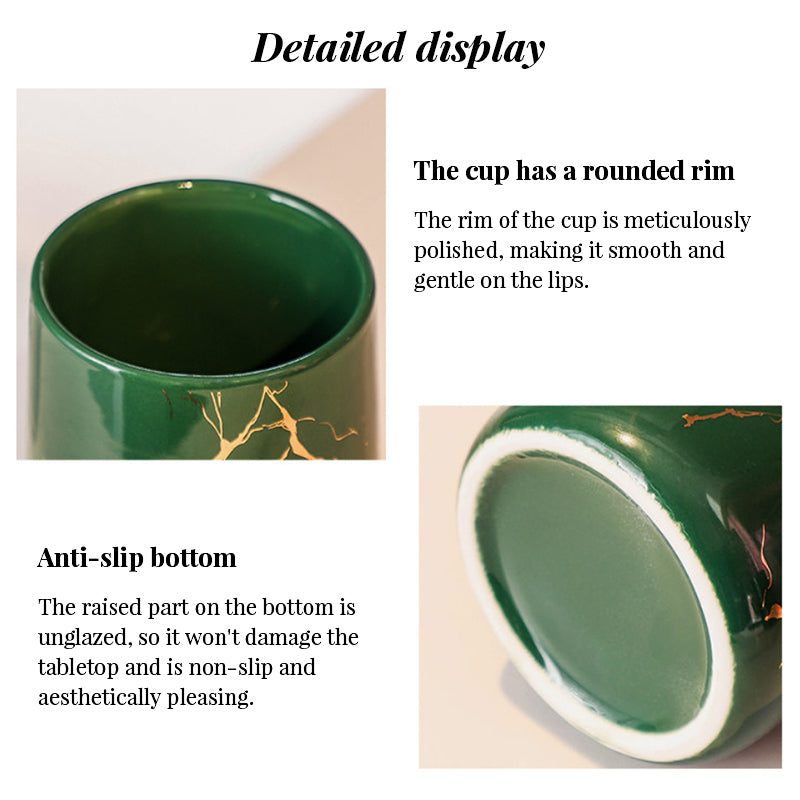 Luxury Couple’s Ceramic Cup Set – High-End Bathroom Tumblers