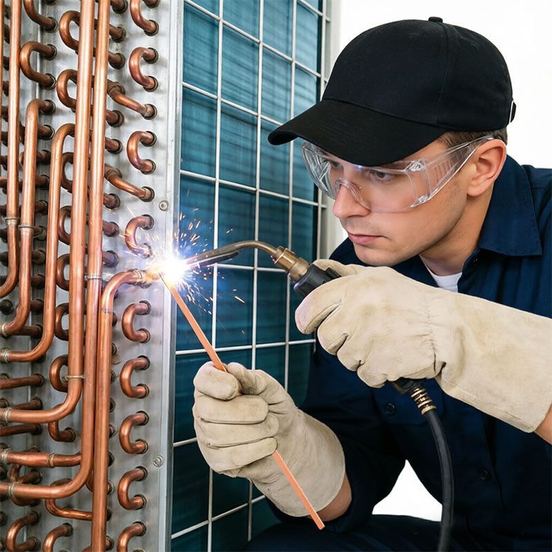 15% Silver Brazing Rods HVAC Kit, 20pcs 10" Flux Coated Copper Pipe Solder Rods for AC Refrigeration Plumbing DTB1