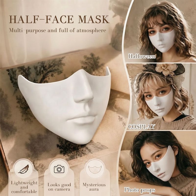 Fashion Hand Painted Half Face Mask Retro Antique Style Peking Opera Mask Cosplay Role Play Mask DIY Home Wall Decor Party Gift