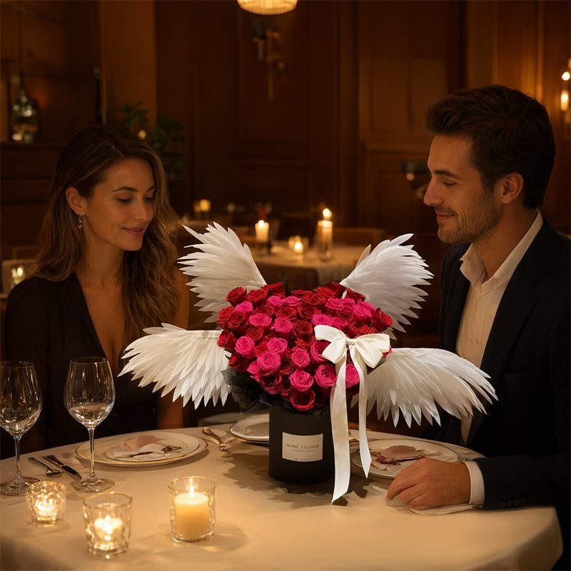 Motorized Angel Wings Flower Decoration, DIY Craft Kit for Wedding & Valentine's Bouquet
