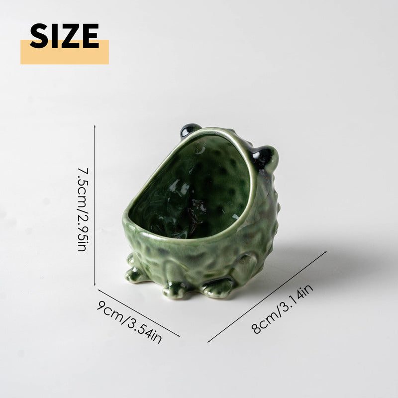 Cute Ceramic Frog Storage Bowl – Animal Figurine Key Candy Organizer, Home Desktop Decor