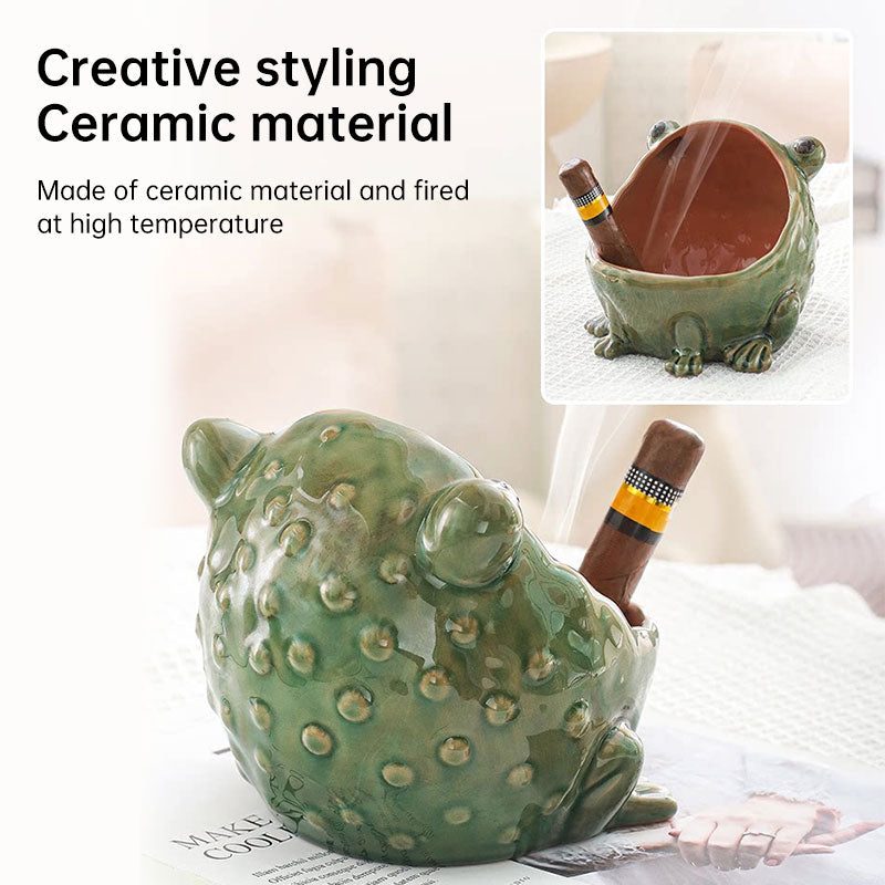 Cute Ceramic Frog Storage Bowl – Animal Figurine Key Candy Organizer, Home Desktop Decor