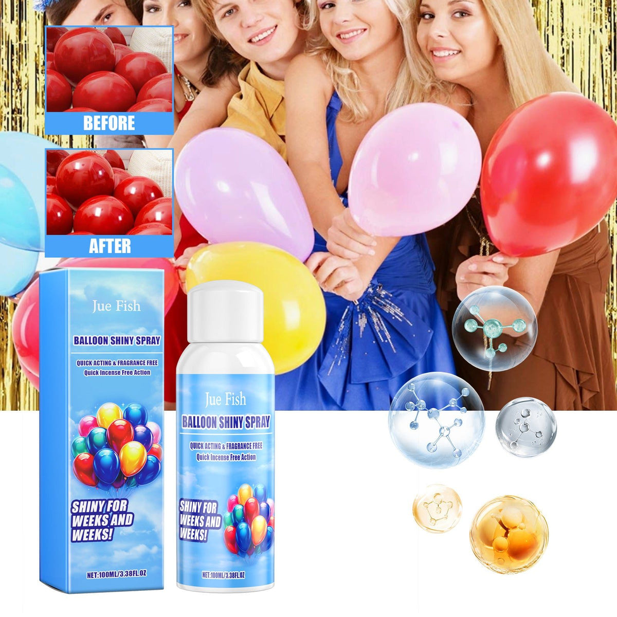 Balloon Shiny Spray, Anti-Oxidation To Maintain The Brightness Of The Balloon Surface Scene Decoration Supplies.
