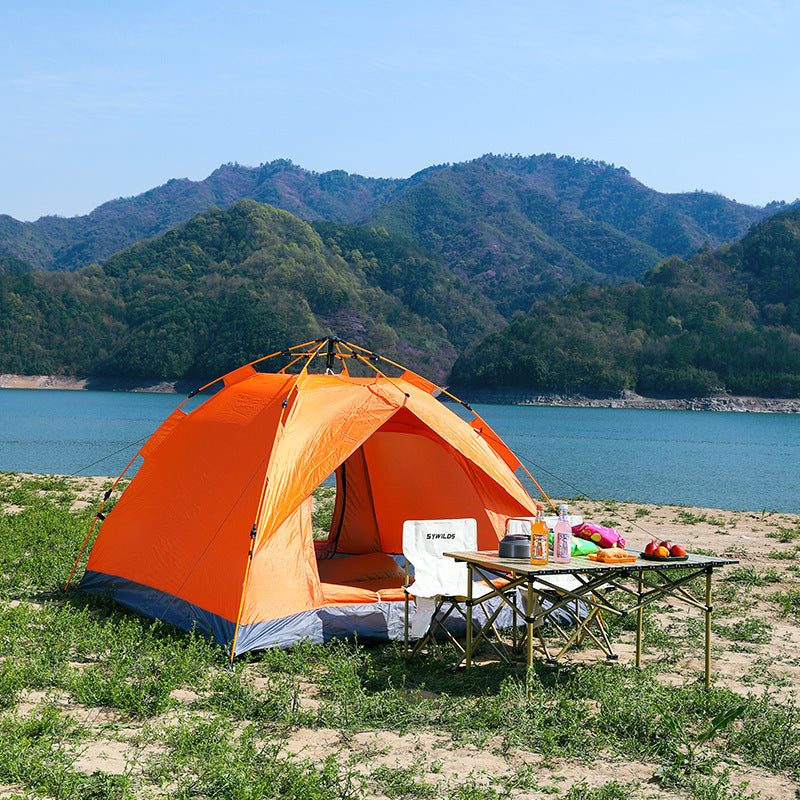Automatic Pop Up Camping Tent 3-4 Person, Instant Setup Waterproof UV Protection Sun Shelter for Beach Fishing Outdoor.