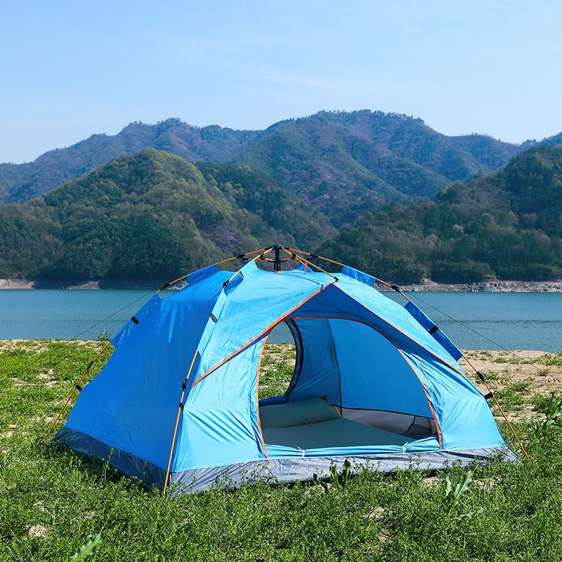 Automatic Pop Up Camping Tent 3-4 Person, Instant Setup Waterproof UV Protection Sun Shelter for Beach Fishing Outdoor.