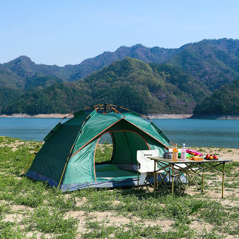 Automatic Pop Up Camping Tent 3-4 Person, Instant Setup Waterproof UV Protection Sun Shelter for Beach Fishing Outdoor.