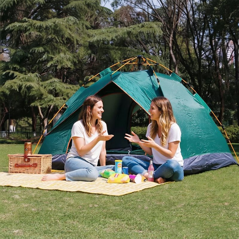Automatic Pop Up Camping Tent 3-4 Person, Instant Setup Waterproof UV Protection Sun Shelter for Beach Fishing Outdoor.