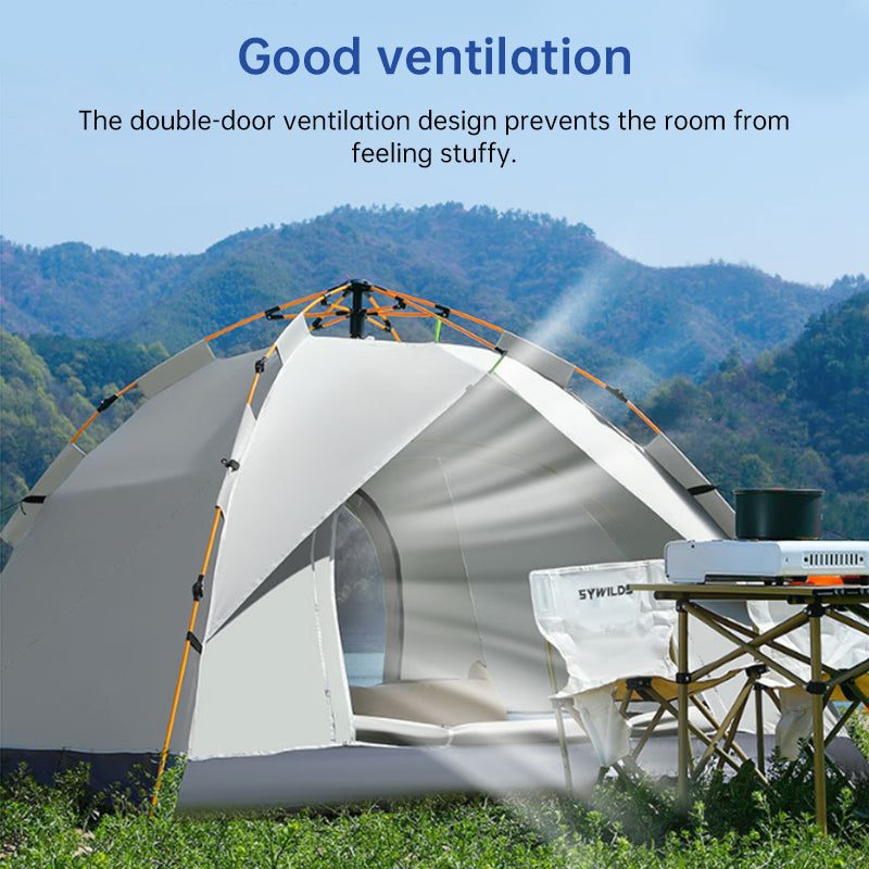 Automatic Pop Up Camping Tent 3-4 Person, Instant Setup Waterproof UV Protection Sun Shelter for Beach Fishing Outdoor.