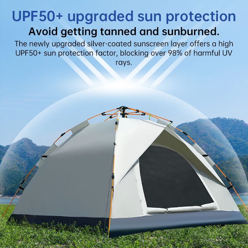 Automatic Pop Up Camping Tent 3-4 Person, Instant Setup Waterproof UV Protection Sun Shelter for Beach Fishing Outdoor.